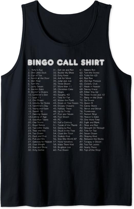 Bingo Caller Funny Number Sayings Bingo Lover Gift Tank Top